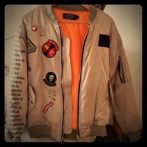 Civil Regime Rebel Tour MA-1 Bomber Jacket - Beige